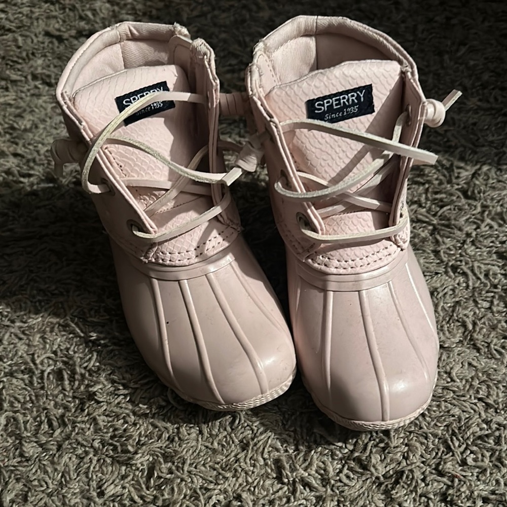 Sperry Kids Pink Duck Boots
